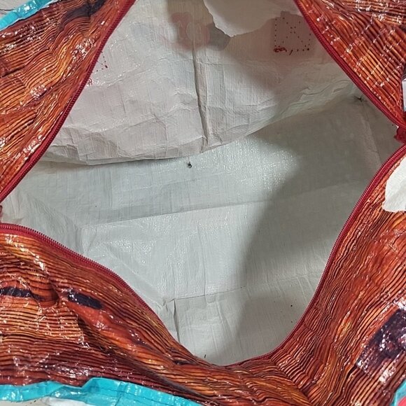 Dumpling Dynasty Rare Fiona Hewitt Printed Duffel Tote Bag Damaged For Upcycle - Picture 15 of 16